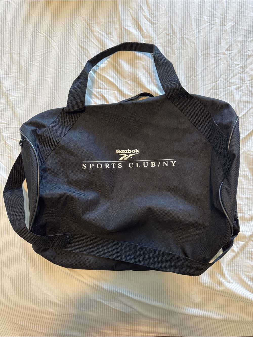 Vintage Reebok Black Sports Club/NY Duffel Bag